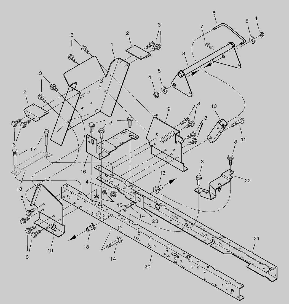 Rear Frame Assembly Diagram and Parts List for 461004X92A 2004 Briggs and Stratton Lawn Tractor